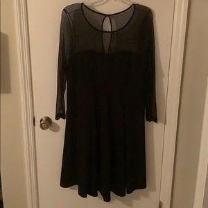 Black Dress with Mesh Top